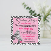 Roller-Skaten-Party Einladungen (Stehend Vorderseite)