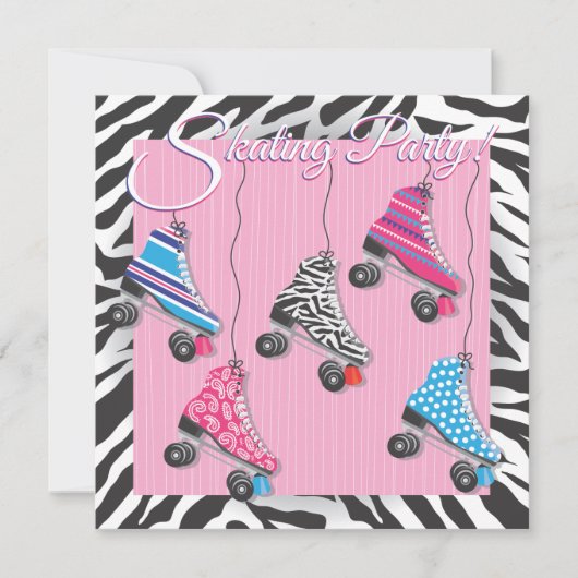 Roller-Skaten-Party Einladungen (Vorderseite)
