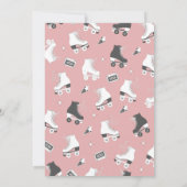 Roller-Skaten-Party | Retro Pink Geburtstag Einladung (Rückseite)