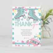 Roller Skaten Pastel Birthday Dankeskarte (Stehend Vorderseite)