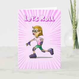 Roller Skaten Pink Geburtstagsparty Einladung