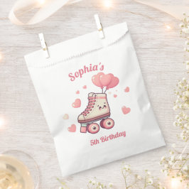 Roller Skaten Pink Hearts Girl's Birthday Geschenktütchen