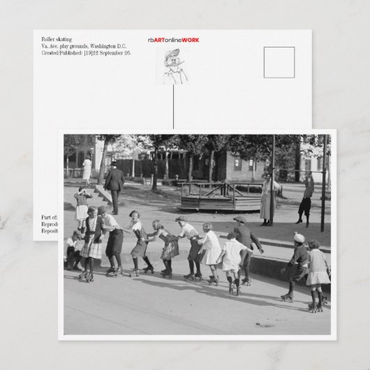 Roller-Skaten Postkarte (Vorne/Hinten)