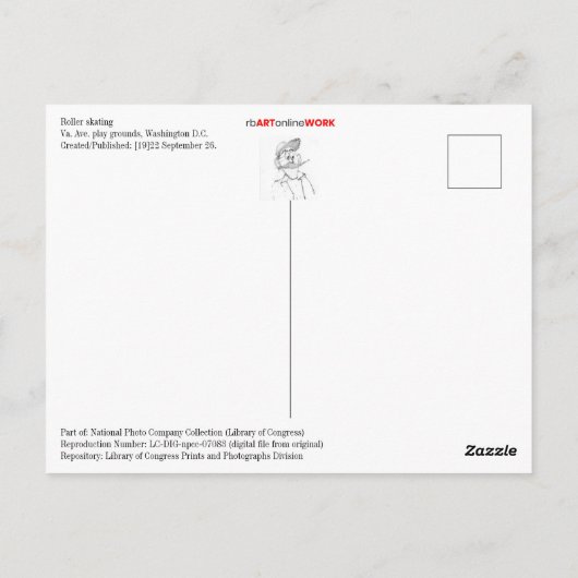 Roller-Skaten Postkarte (Rückseite)