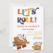 Roller Skaten Retro Hippie Geburtstag Einladung (Vorderseite)