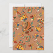 Roller Skaten Retro Hippie Geburtstag Einladung (Rückseite)