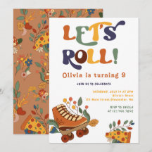 Roller Skaten Retro Hippie Geburtstag