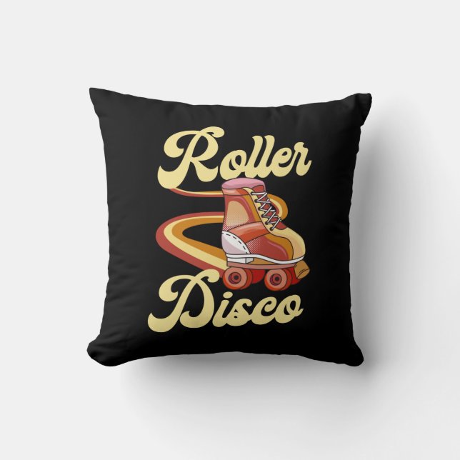 Roller Skaten Roller Disco 1970S Retro Kissen (Vorderseite)