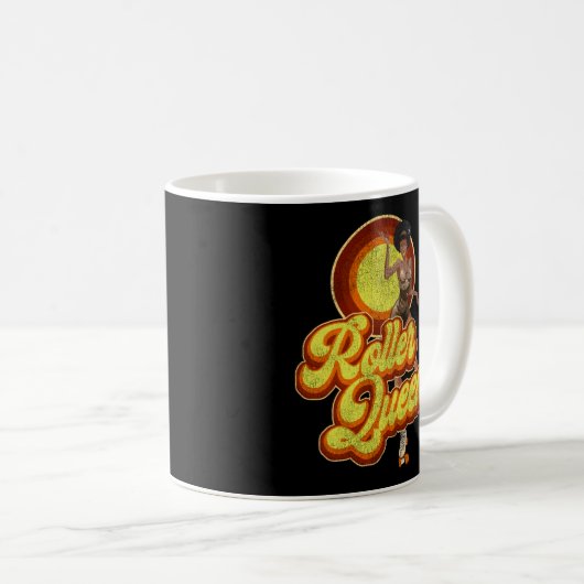 Roller Skaten Roller Queen 1970S Retro Afro Kaffeetasse (VorderseiteRechts)