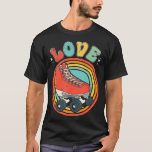 Roller Skaten Skater Liebe Skate Schuhe Retro Vint T-Shirt