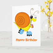 Roller Skaten Snail Geburtstag Karte (Gelbe Blume)