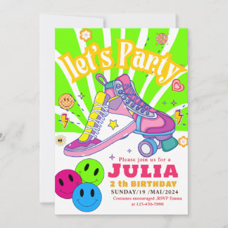 Roller Skaten Sneaker Geburtstagskleidung FARBE Re Einladung