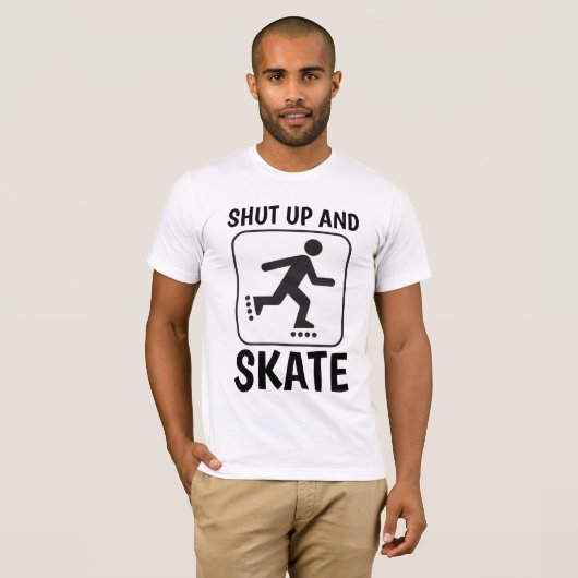 ROLLER SKATEN T - Shirt, SHUT UP & SKATE T-Shirt (Vorne ganz)