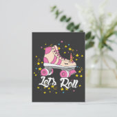 Roller Skaten Unicorn Lover Lasst das Party rollen Postkarte (Stehend Vorderseite)