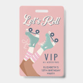 Roller Skaten VIP Geburtstagsparty Einladung Ausweis (Front)