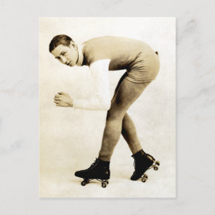 Roller Skater aus den 1920er Jahren Postkarte