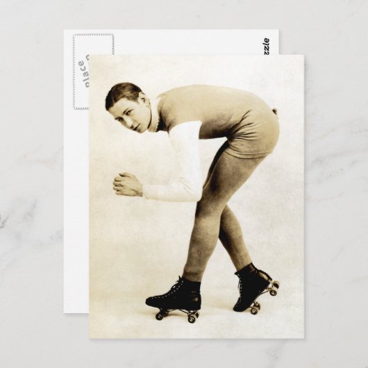 Roller-Skater der 1920er Jahre Postkarte (Vorne/Hinten)