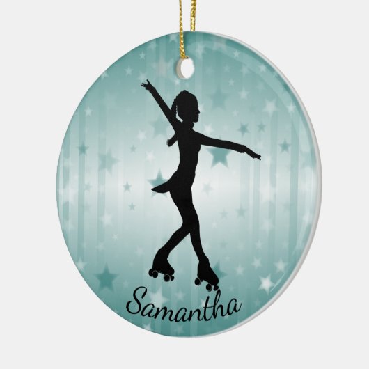 Roller Skater Design Keramik Ornament (Links)