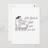 Roller-Skater hinzufügen Text lasse Rock Roll Kind Postkarte (Vorne/Hinten)