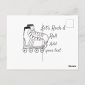 Roller-Skater hinzufügen Text lasse Rock Roll Kind Postkarte (Rückseite)