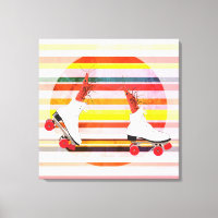 Roller Skaters Garnelen & Streifen Wand Kunst