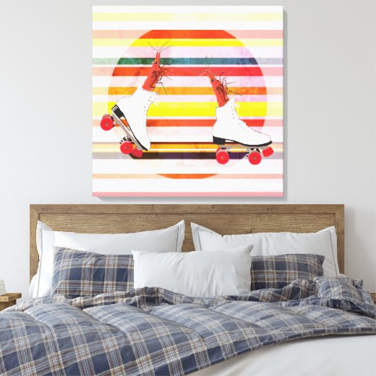 Roller Skaters Garnelen & Streifen Wand Kunst (Insitu (Schlafzimmer))