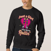 Roller Skates  Rollerskating 70s Party Eighties Ou Sweatshirt (Vorderseite)