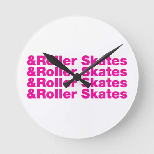 & Roller Skates Runde Wanduhr (Vorderseite)