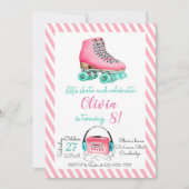 Roller Skating Birthday Invitation Einladung (Vorderseite)
