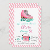 Roller Skating Birthday Invitation Einladung (Vorne/Hinten)