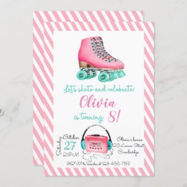 Roller Skating Birthday Invitation Einladung