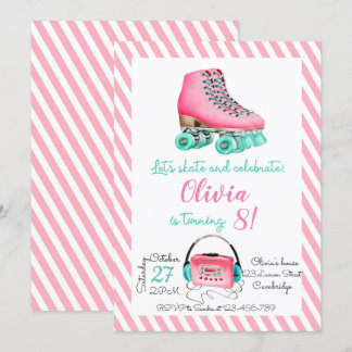 Roller Skating Birthday Invitation Einladung
