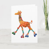 Roller Skating Giraffe Karte (Vorderseite)