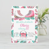 Roller Skating Invitation, Roller Skating Invite, Einladung (Stehend Vorderseite)