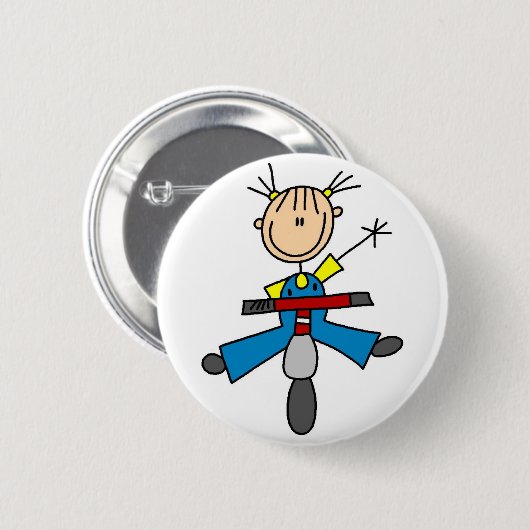 Roller-Strichmännchen-Knopf Button (Vorne & Hinten)