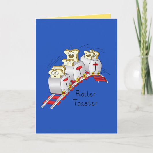 Roller Toaster Funny Roller Coaster Greeting Card Karte (Vorderseite)