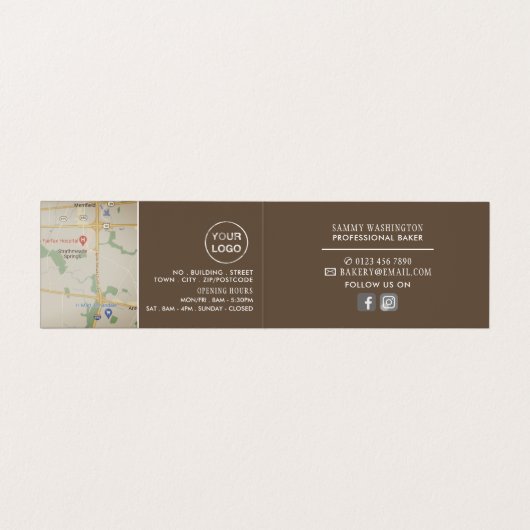 Roller und Konditorei, Bäcker, Bäckerei im Detail Visitenkarten (Innenseite Aufgefaltet)