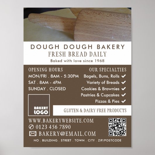 Roller und Konditorei, Bäckereien, Werbung im Bäck Poster (Vorne)