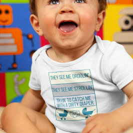 Roller und Windeln Baby Strampler