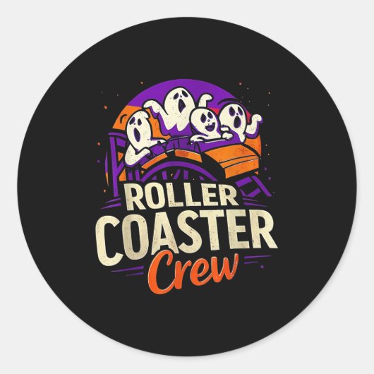 Roller Untersetzer Boo Crew Funny Halloween Ghost Runder Aufkleber (Vorderseite)