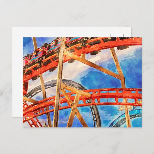 Roller-Untersetzer farbige Postkarte (Vorne/Hinten)