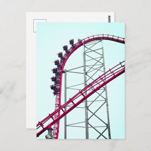 Roller Untersetzer X2 Sechs Flaggen Magic Mountain Postkarte (Vorne/Hinten)