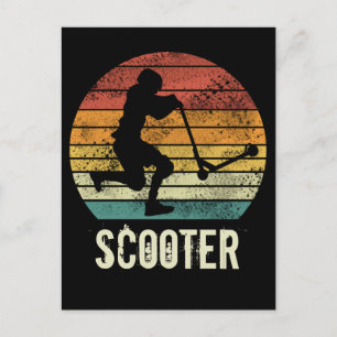 Roller Vintage Sonnenuntergang Retro E-Roller Desi Postkarte