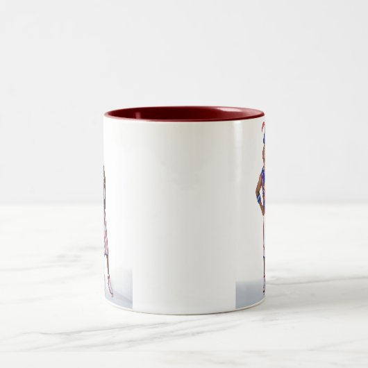 Rollerballdrehbeschleunigung auf Kopf Zweifarbige Tasse (Mittel)