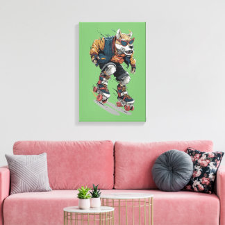 Rollerblade-Hund Leinwanddruck