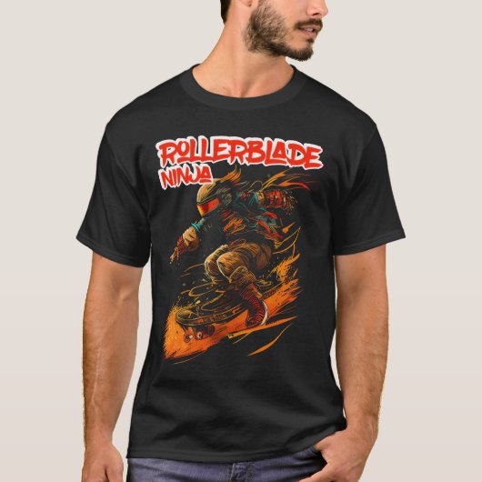 Rollerblade-Ninja-Mädchen T-Shirt (Vorderseite)