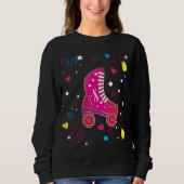 Rollerblade-rosa Rollen-Skate-Rollen-Skaten Sweatshirt (Vorderseite)