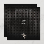 Rollerblading; Cooles Schwarzes Einladung (Vorne/Hinten)