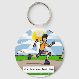 Rollerblading Female Cartoon von PrintedPerfection Schlüsselanhänger