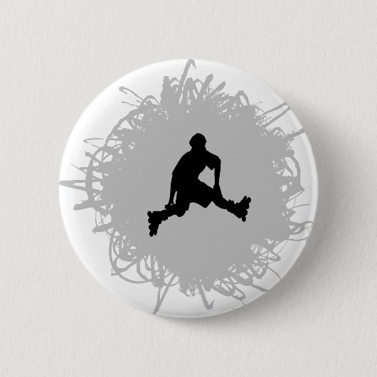 Rollerblading Gekritzel-Art Button (Vorderseite)